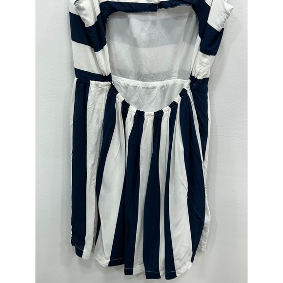Abercrombie & Fitch Striped Dress Womens Large Black White Sleeveless Summer - Picture 5 of 10